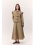 Geniş Yaka Gabardin Ceket - Camel 3