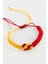 Nrzsnt Sarı Kırmızı Makrome Örgülü Bileklik-Kırmızı 1