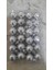 Yılbaşı Süs Topları 3 cm 24 Ad 12 Mat 12 Parlak Süs Topları Gümüş 1