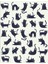Şirin Kara Kediler Sticker Seti Cute Black Cats Halloween Cadılar Bayramı Kedicik Kitten Pati Paws Etiket Çıkartma NSTI0198 1