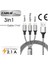 Şarj Kablo USB 3lü Iphone,samsung,huwaei 1m 2