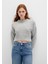 Yün Karışımlı Bisiklet Yaka Crop Gri Kazak 1710496-83096 15