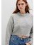 Yün Karışımlı Bisiklet Yaka Crop Gri Kazak 1710496-83096 16
