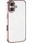 iPhone 16 Plus Kılıf Kamera Lens Korumalı Parlak Silikon Kapak Ryc/razer Lens - Pembe 1