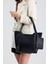 Velina Siyah Cüzdan Detaylı Büyük Boy Kadın El, Kol ve Omuz Çantası 2