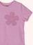 Kız Bebek Yuvarlak Yaka Kısa Kollu Çiçek Motifli Pembe Tişört 2