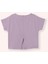 Kız Çocuk Baskı Detaylı Kısa Kollu Lila Tişört 3