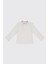 Kız Bebek Yakası Dikiş Detaylı Ekru Tişört 1