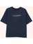 Erkek Çocuk Yazı Baskılı Kısa Kollu Lacivert Tişört 2