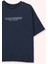 Erkek Çocuk Yazı Baskılı Kısa Kollu Lacivert Tişört 4