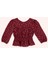 Kız Bebek Kalp Desenli Bordo Bluz 1