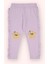 Kız Bebek Beli Lastikli Kenarı Fırfırlı Baskı Detaylı Mor Tayt 1