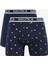 Erkek Lacivert Desenli 2li Boxer 1