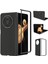 Honor Magic V3 Için Siyah Kenar Karbon Fiber Doku Pu Kılıf (Yurt Dışından) 1