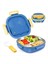 Paslanmaz Çelik Çocuk Bento Kutusu, Sızıntı Geçirmez, 3 Bölmeli, 1 Ila 3 Mavi Için Çatal Bıçak Takımı-Ideal Porsiyon Boyutlarına Sahip Öğle Yemeği Kutusu (Yurt Dışından) 1