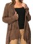 Uzun Kol Sena Asimetrik Kesim Sonbahar ve Kışlık Salaş Cepli Triko Hırka Kahve Khv 3