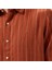 Erkek Kırmızı Classic Fit Çizgili Keten Gömlek W55422T.6XP 5