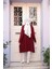 Merserize Bordo Tesettür Triko Panço Tunik 56401BR 4