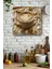 Kahve Temalı Temperli Cam Kare Saat 33X33 cm Ebadında Uv Baskı - KCS028 1