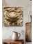 Kahve Temalı Temperli Cam Kare Saat 33X33 cm Ebadında Uv Baskı - KCS028 3