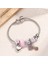 Pandora Tarz , Pembe Kalp Çiçek Sevgi Temalı Charmlı Bileklik, Ahşap Kutu Içerisinde 1