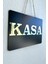 KASA Yazılı Yönlendirme Tabelası - Siyah MDF Üzeri Gold Aynalı Pleksi (29x20 cm) 2