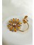Altın Rengi Arı Detay Mineli Taşlı Çiçek Broş (6cm) 1