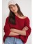 6183 Kadın Nopeli Oversize Triko Ince Kazak Kırmızı 1