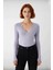 Kadın Zarif Fitilli Ince Triko Kazak Kaçık Yaka Detaylı Uzun Kollu Rahat ve Şık Ilkbahar Sonbahar 2