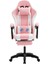 Pink Star Işıklı - Masaj Özellikli Oyuncu Koltuğu Pembe-Beyaz 2