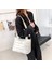 Şampanya Moda Kış Uzay Yastıklı Pamuklu Kadın Crossbody Çanta Rahat Naylon Büyük Kapasiteli Kadın Omuz Çantaları Düz Renk Çanta (Yurt Dışından) 5