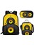 Trendy Popüler Popüler Komik Ses Hoparlör Deseni 3D Baskı 3pcs/set Öğrenci Okulu Çantaları Dizüstü Bilgisayar Backpack Öğle Yemeği Çantası Kalem Casecolor: Sky Mavi (Yurt Dışından) 1