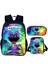 3pcs Set Gülümseyen Yaratık Okul Çantası 40CM/15.7 Inç Sırt Çantası Omuz Çantası Kalem Kutu Bilgisayar Kitap Çantaları Erkekler Için En Iyi Hediye Rengi: 3 (Yurt Dışından) 1