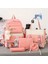 Yeni Büyük Kapasiteli Ilkokul Ortaokul Öğrencileri Omuzlar Omuzlar Backpack Lise Beş Set Çok Bölmeli Fash Rengi: Pembe (Yurt Dışından) 1