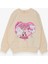 Kız Çocuk Sweatshirt Kalp Baskılı 2-6 Yaş, Krem 9