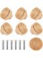 8pcs Rattan Rattan Dokuma Yuvarlak Ahşap Saplı Sap Dolap Kapısı Rattan Dokuma Ahşap Sap Tek Delikli Renk Kolu (Yurt Dışından) 1