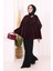 Atkı Detay Leoparlı Panço 70061-1 Bordo 2