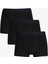 Erkek Siyah Slim Fit 3'lü Logolu Boxer 1