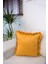 Fırfırlı Sarı Kırlent Kılıfı Dekoratif Bohem Soft Koltuk Sırt Yastık Hediyelik Yılbaşı 45X45 3