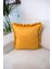 Fırfırlı Sarı Kırlent Kılıfı Dekoratif Bohem Soft Koltuk Sırt Yastık Hediyelik Yılbaşı 45X45 4