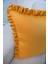 Fırfırlı Sarı Kırlent Kılıfı Dekoratif Bohem Soft Koltuk Sırt Yastık Hediyelik Yılbaşı 45X45 5