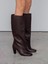 Nuvin Kahve Hakiki Deri Kadın Çizme 2