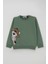 Erkek Çocuk Eşofman Takımı Sevimli Ayıcık Nakışlı 1-4 Yaş, Haki Yeşil 2