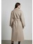 Kadın Bej Astarlı Kemerli Cepli Uzun Kaban – Şık ve Klasik Tasarım 3