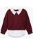 Gömlek Yaka Detaylı Uzun Kollu Okul Sweatshirt 1