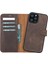 Apple iPhone 13 Pro Max Uyumlu Deri Cüzdanlı Kılıf G6 Kahverengi 1