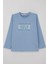 Erkek Çocuk Uzun Kollu Tişört Yazı Baskılı 6-12 Yaş, Açık Mavi 1