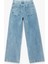 Düğmeli Cepli Geniş Paça Pamuklu Taşlı Jean Pantolon - Wide Leg Jeans 5