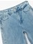Düğmeli Cepli Geniş Paça Pamuklu Taşlı Jean Pantolon - Wide Leg Jeans 6