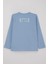 Erkek Çocuk Uzun Kollu Tişört Yazı Baskılı 6-12 Yaş, Açık Mavi 2